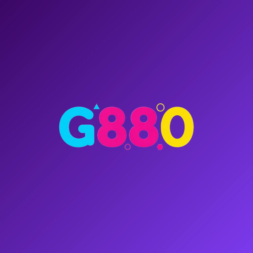 G880 modern entertainment logo featuring bold rounded font in vibrant cyan, magenta, and yellow with playful geometric accents on a transparent background